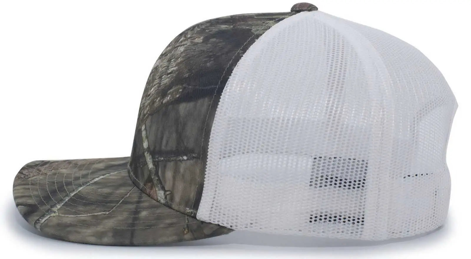 Pacific Headwear 108C Camo Trucker Snapback Cap - Break-Up Country White - Mossy Oak White / 7’’ - 7 7/8’’