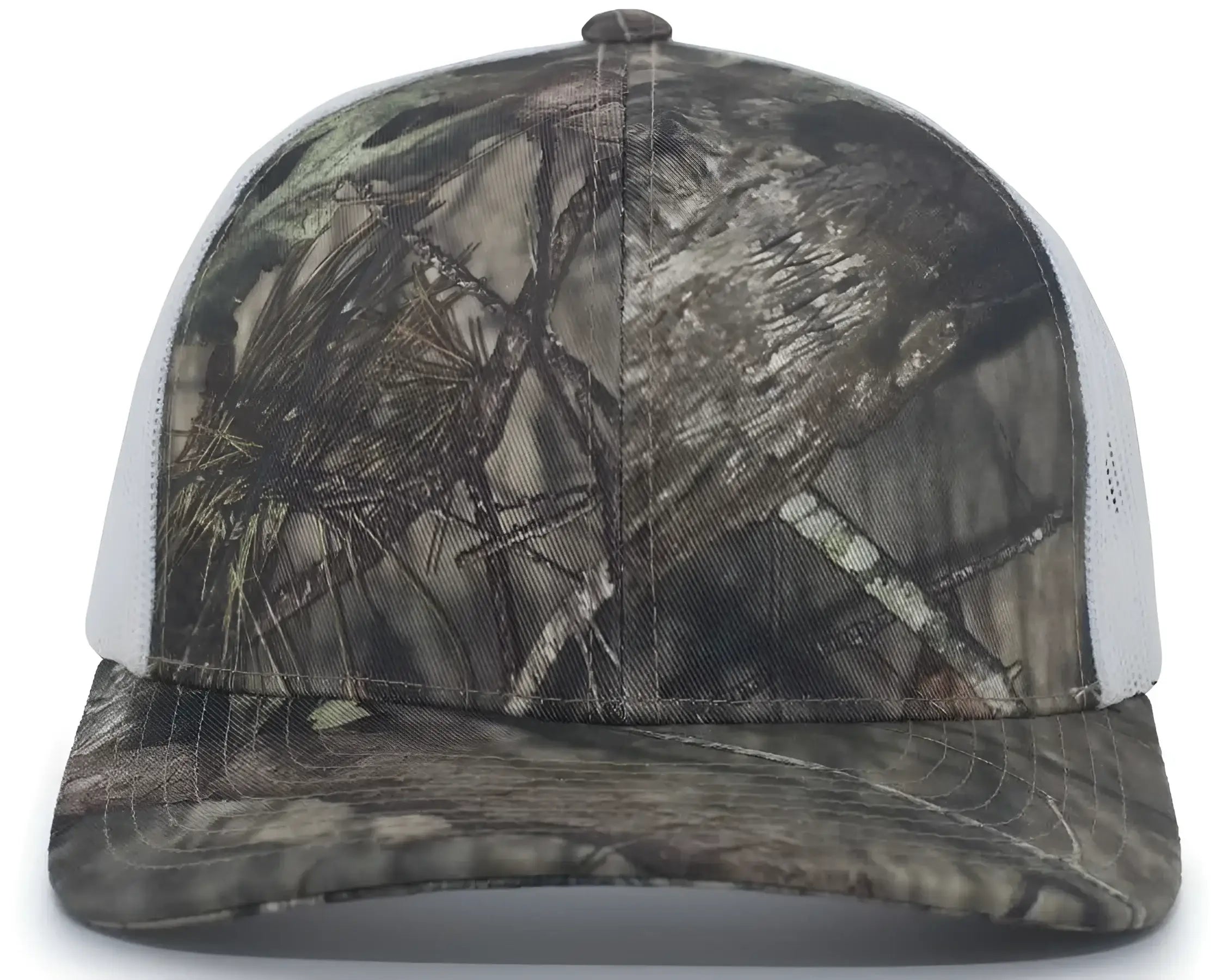 Pacific Headwear 108C Camo Trucker Snapback Cap - Break-Up Country White - Mossy Oak White / 7’’ - 7 7/8’’
