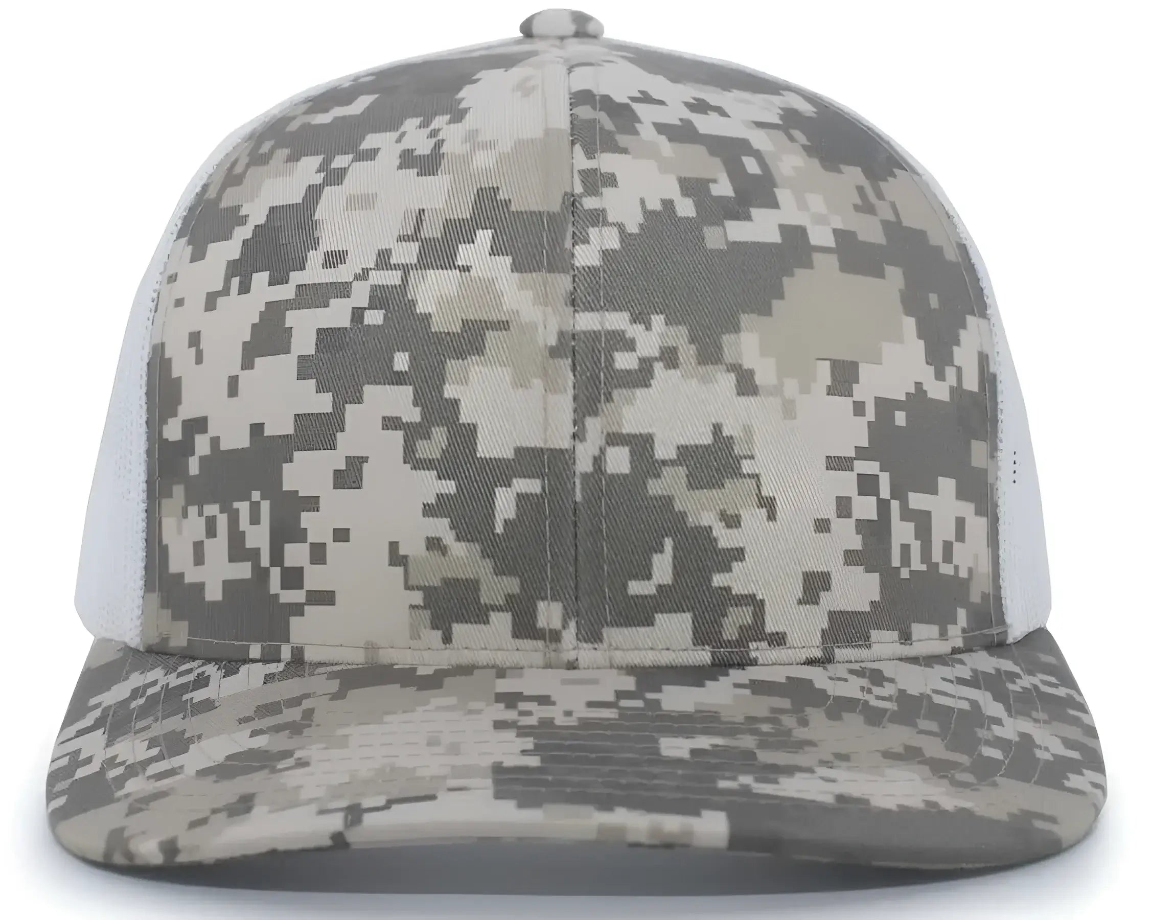 Pacific Headwear 108C Camo Trucker Snapback Cap - Desert White - Sand White / 7’’ - 7 7/8’’