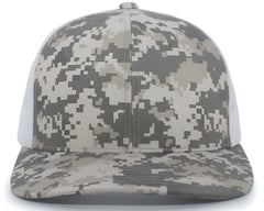 Pacific Headwear 108C Camo Trucker Snapback Cap - Desert White - Sand White / 7’’ - 7 7/8’’