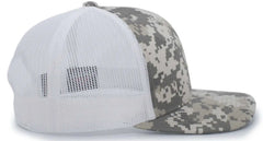 Pacific Headwear 108C Camo Trucker Snapback Cap - Desert White - Sand White / 7’’ - 7 7/8’’