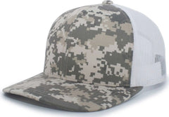 Pacific Headwear 108C Camo Trucker Snapback Cap - Desert White - Sand White / 7’’ - 7 7/8’’