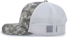 Pacific Headwear 108C Camo Trucker Snapback Cap - Desert White - Sand White / 7’’ - 7 7/8’’