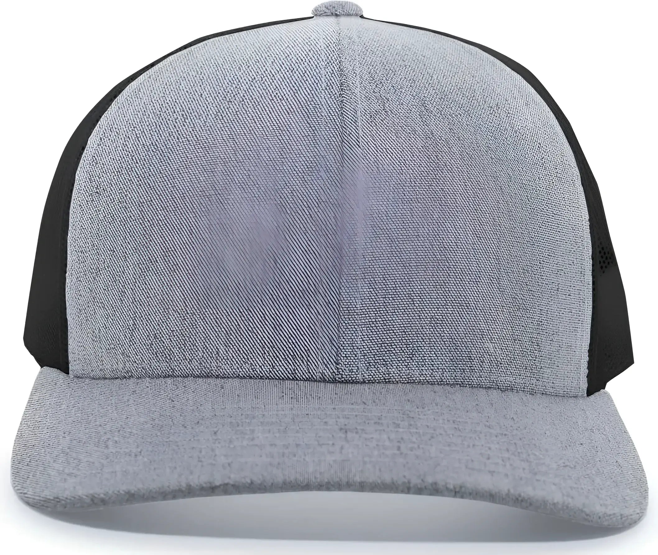 Pacific Headwear 110C Heather Trucker Snapback Cap - Gray Heather Black - Gray Black / 7’’ - 7 7/8’’