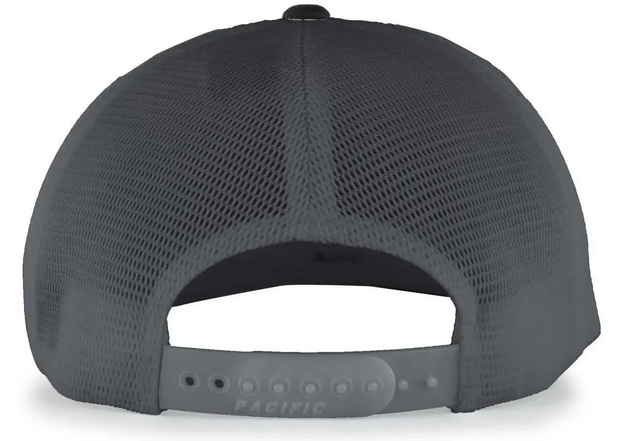 Pacific Headwear 110F Trucker Flexfit Snapback Cap - Black Graphite Black - Black Dark Gray / 7’’ - 7 7/8’’