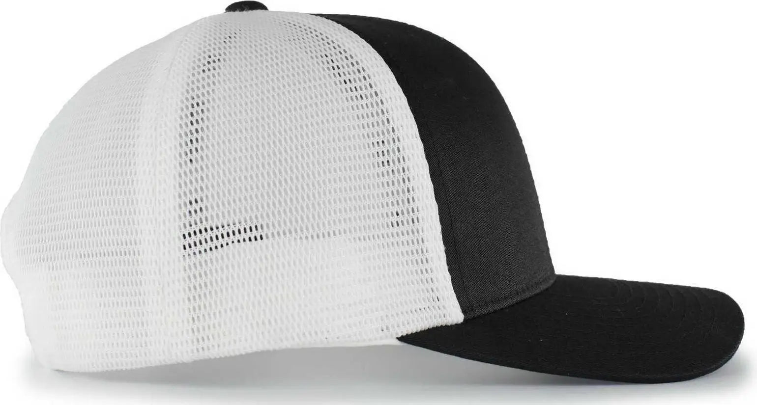 Pacific Headwear 110F Trucker Flexfit Snapback Cap - Black White Black - Black White / 7’’ - 7 7/8’’
