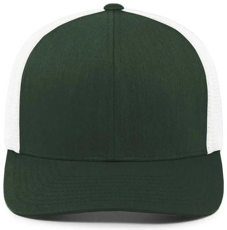 Pacific Headwear 110F Trucker Flexfit Snapback Cap - Dark Green White Dark Green - Forest White / 7’’ 7 7/8’’