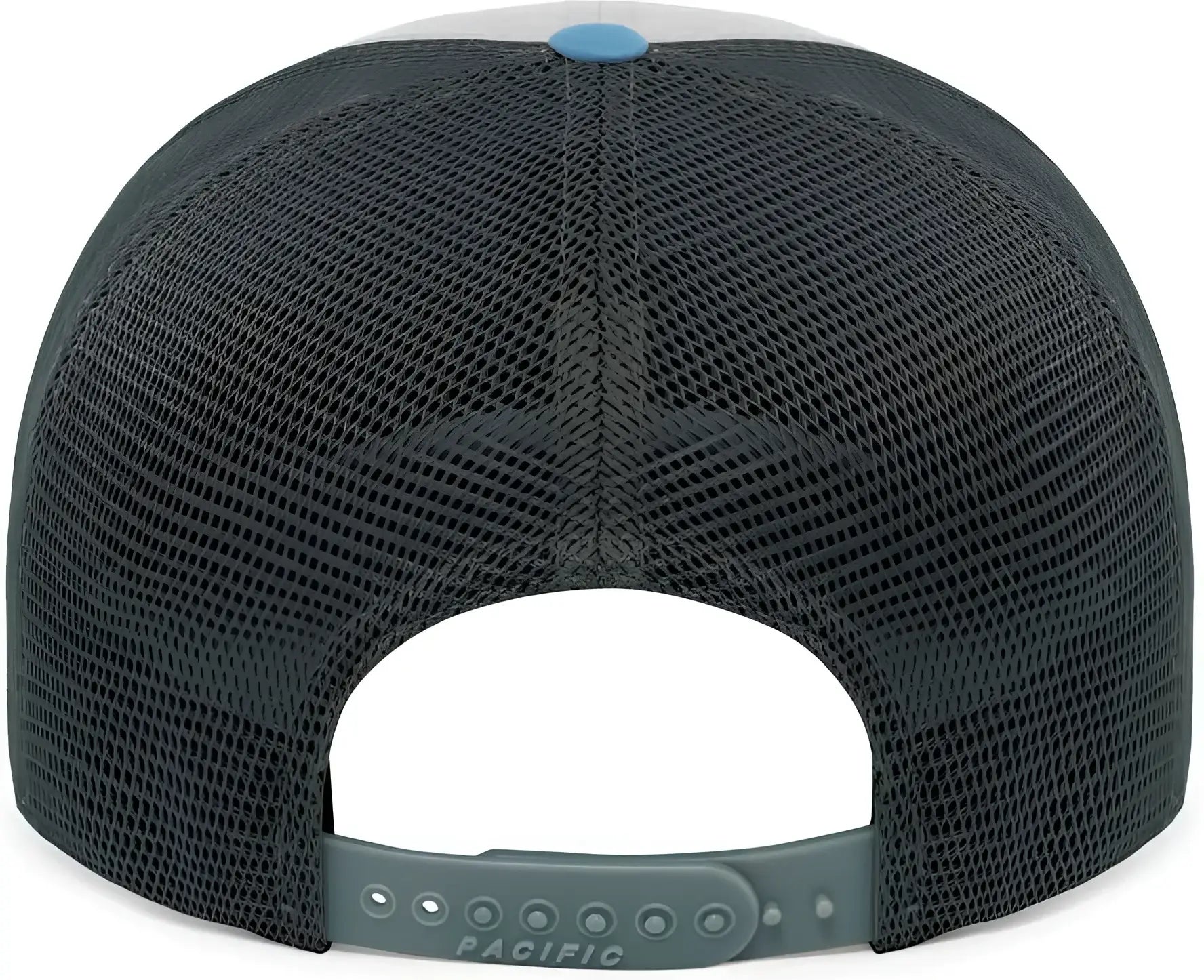 Pacific Headwear 110F Trucker Flexfit Snapback Cap - Heather Grey Lt Charcoal Ocean Blue - Gray Blue / 7’’ 7 7/8’’