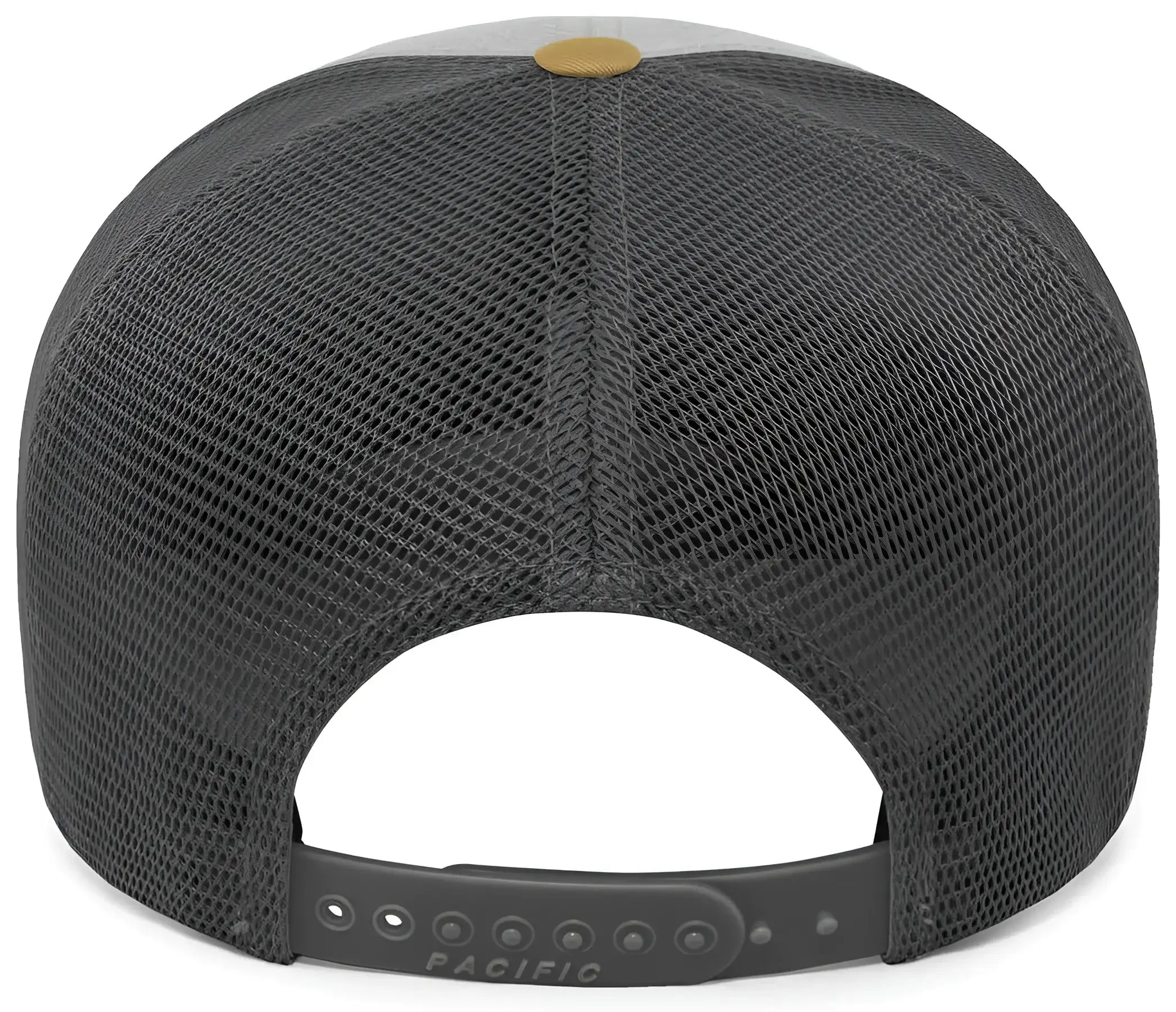 Pacific Headwear 110F Trucker Flexfit Snapback Cap - Heather Grey Lt Charcoal Amber Gold - Gray Gold / 7’’ 7 7/8’’