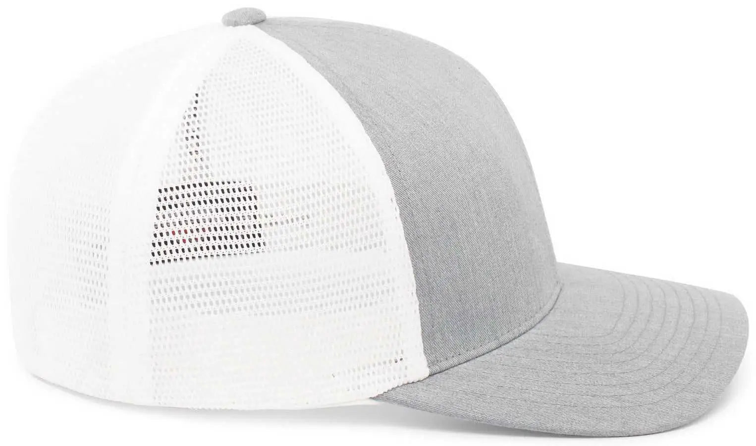 Pacific Headwear 110F Trucker Flexfit Snapback Cap - Heather Grey White Heather Grey - Gray White / 7’’ 7 7/8’’