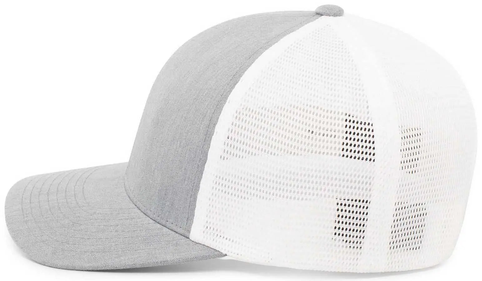 Pacific Headwear 110F Trucker Flexfit Snapback Cap - Heather Grey White Heather Grey - Gray White / 7’’ 7 7/8’’