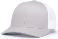 Pacific Headwear 110F Trucker Flexfit Snapback Cap - Silver White Silver - Light Gray White Light Gray / OS