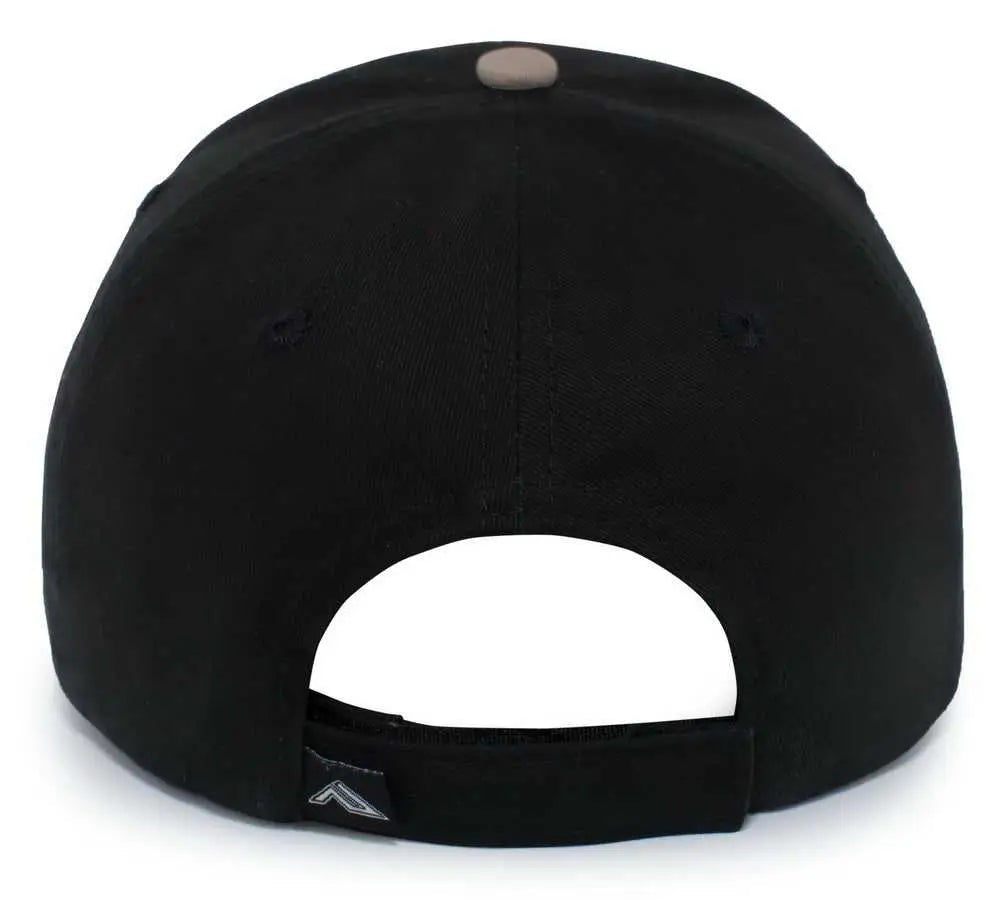 Pacific Headwear 121C Brushed Cotton Sandwich Visor Hook-and-Loop Cap - Black Khaki - Black Khaki / 7’’ - 7 7/8’’