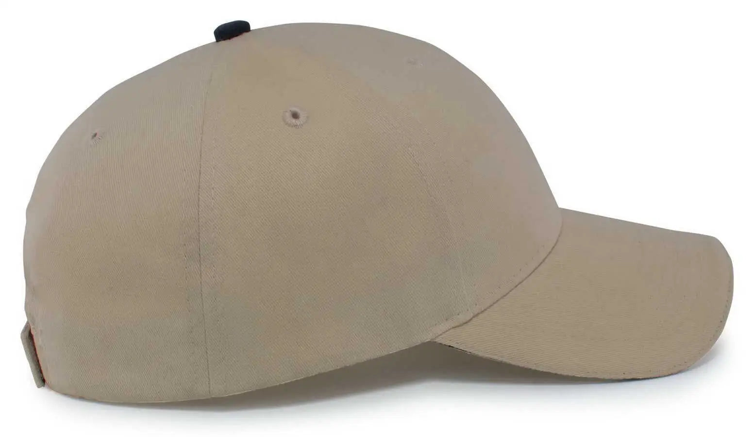 Pacific Headwear 121C Brushed Cotton Sandwich Visor Hook-and-Loop Cap - Khaki Black - Khaki Black / 7’’ - 7 7/8’’