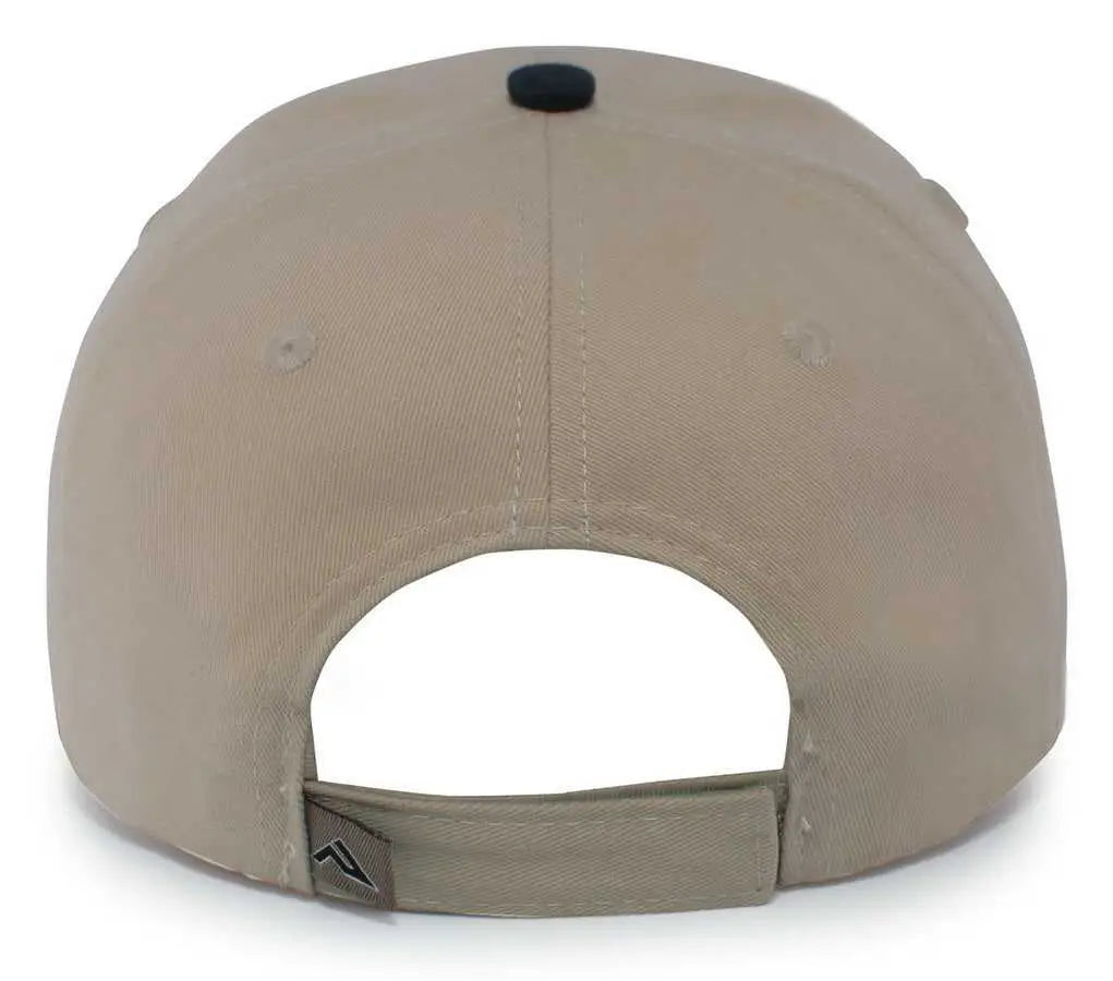 Pacific Headwear 121C Brushed Cotton Sandwich Visor Hook-and-Loop Cap - Khaki Navy - Khaki Navy / 7’’ - 7 7/8’’