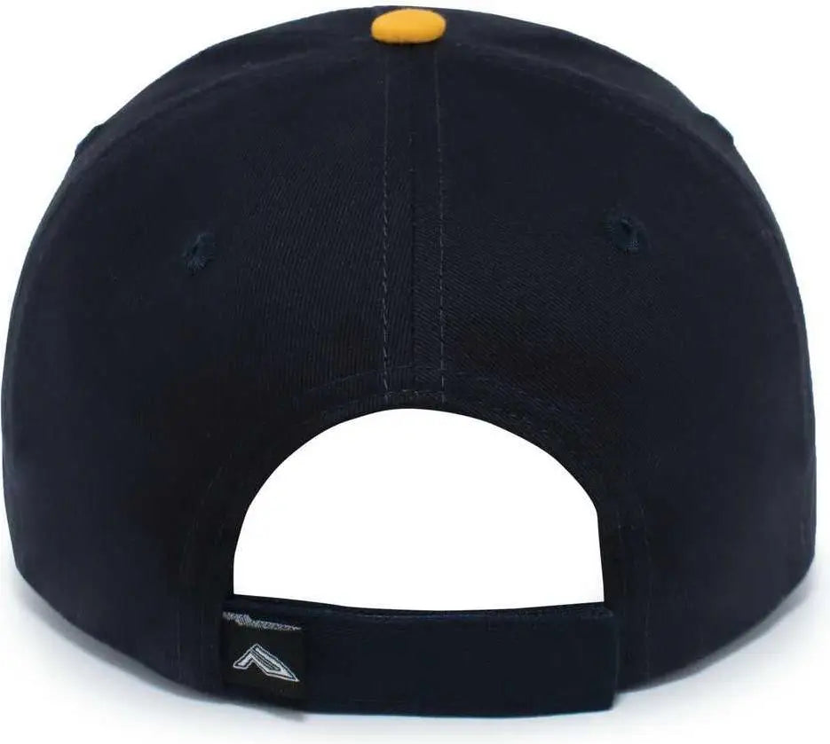 Pacific Headwear 121C Brushed Cotton Sandwich Visor Hook-and-Loop Cap - Navy Gold - Navy Gold / 7’’ - 7 7/8’’