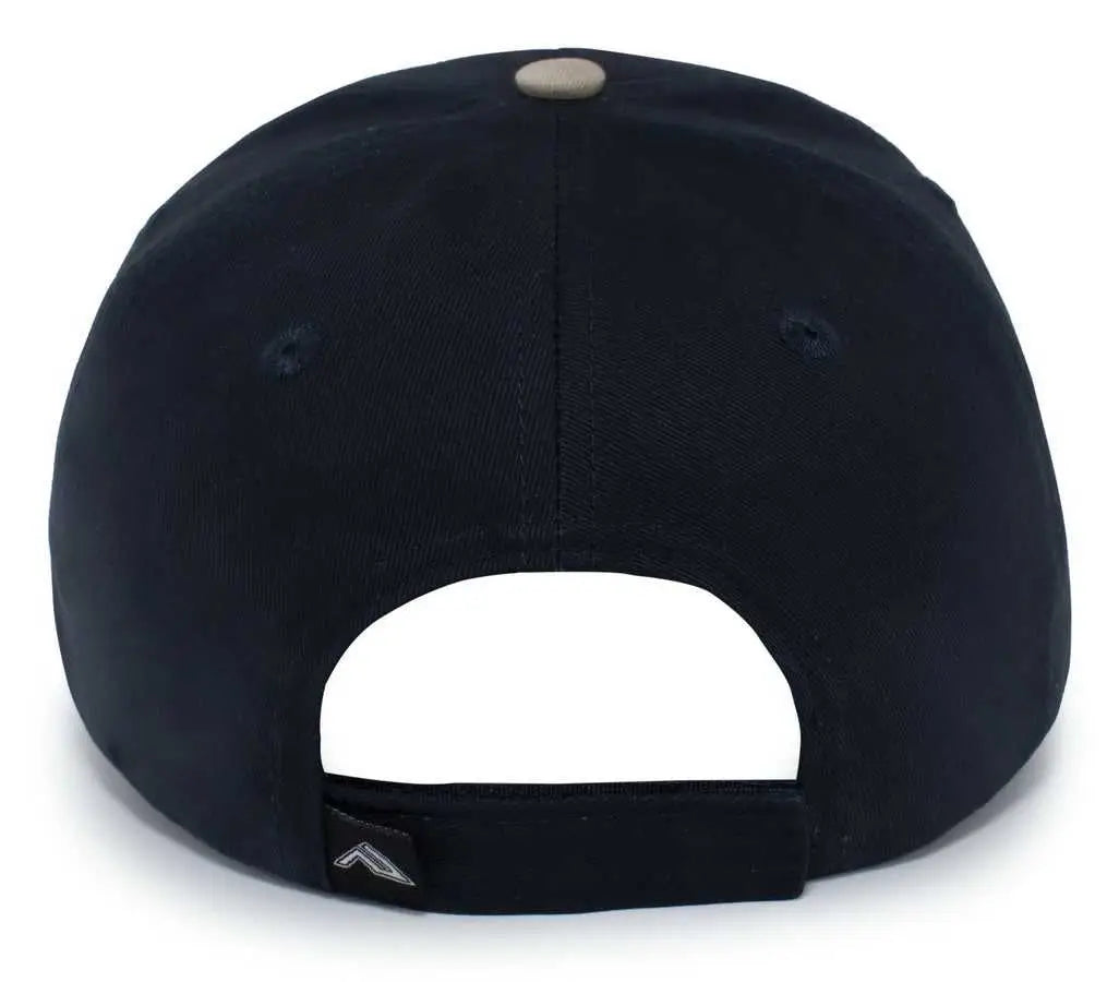 Pacific Headwear 121C Brushed Cotton Sandwich Visor Hook-and-Loop Cap - Navy Khaki - Navy Khaki / 7’’ - 7 7/8’’