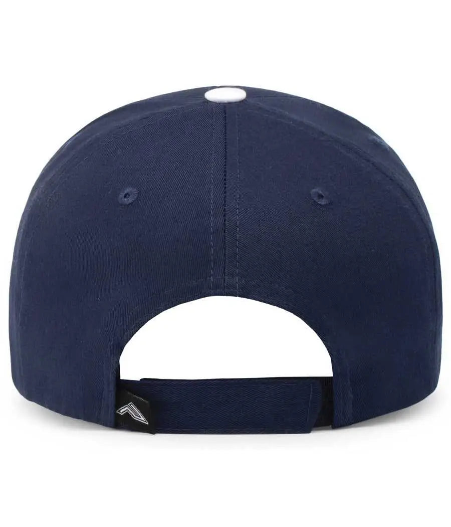 Pacific Headwear 121C Brushed Cotton Sandwich Visor Hook-and-Loop Cap - Navy White - Navy White / 7’’ - 7 7/8’’