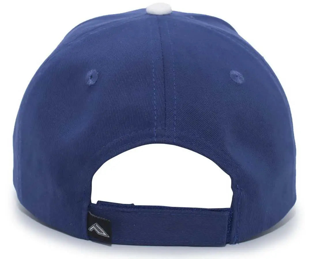 Pacific Headwear 121C Brushed Cotton Sandwich Visor Hook-and-Loop Cap - Royal White - Royal White / 7’’ - 7 7/8’’