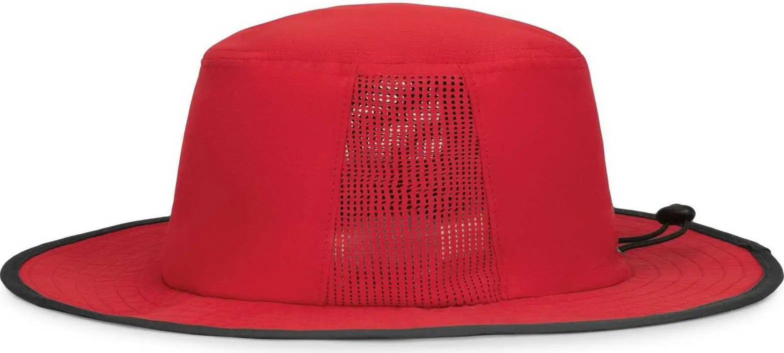 Pacific Headwear 1964B Perforated Legend Boonie - Red Graphite - Red Dark Gray / 7’’ 7 7/8’’