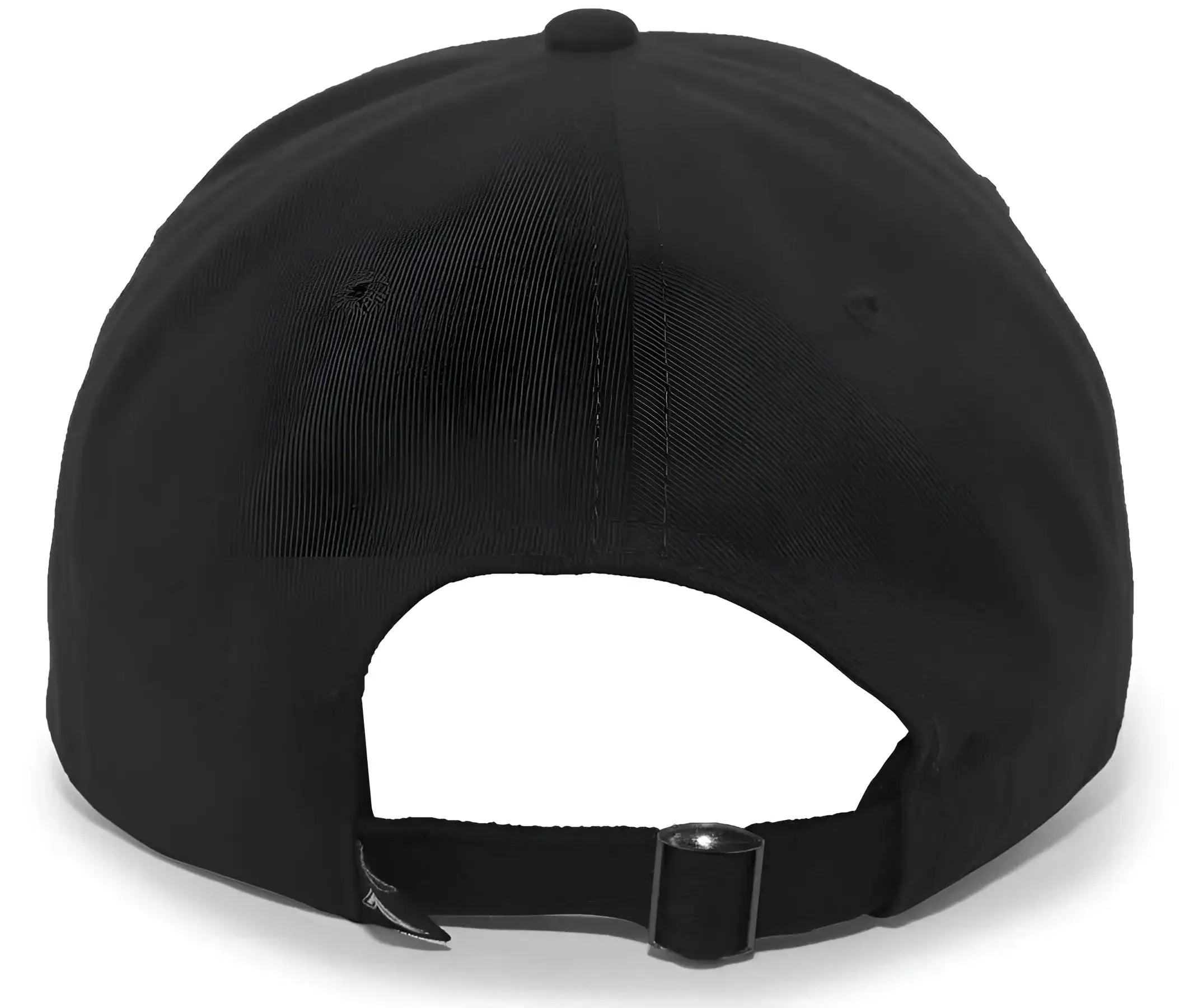 Pacific Headwear 201C Brushed Cotton Twill Buckle Strap Adjustable Cap - Black - Black / 7’’ - 7 7/8’’