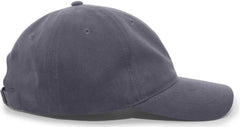 Pacific Headwear 201C Brushed Cotton Twill Buckle Strap Adjustable Cap - Graphite - Graphite / 7’’ - 7 7/8’’