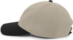 Pacific Headwear 201C Brushed Cotton Twill Buckle Strap Adjustable Cap - Khaki Black - Khaki Black / 7’’ - 7 7/8’’