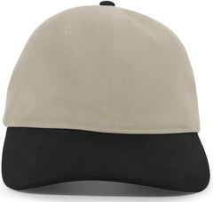Pacific Headwear 201C Brushed Cotton Twill Buckle Strap Adjustable Cap - Khaki Black - Khaki Black / 7’’ - 7 7/8’’