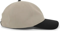 Pacific Headwear 201C Brushed Cotton Twill Buckle Strap Adjustable Cap - Khaki Black - Khaki Black / 7’’ - 7 7/8’’