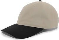 Pacific Headwear 201C Brushed Cotton Twill Buckle Strap Adjustable Cap - Khaki Black - Khaki Black / 7’’ - 7 7/8’’