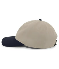 Pacific Headwear 201C Brushed Cotton Twill Buckle Strap Adjustable Cap - Khaki Navy - Khaki Navy / 7’’ - 7 7/8’’