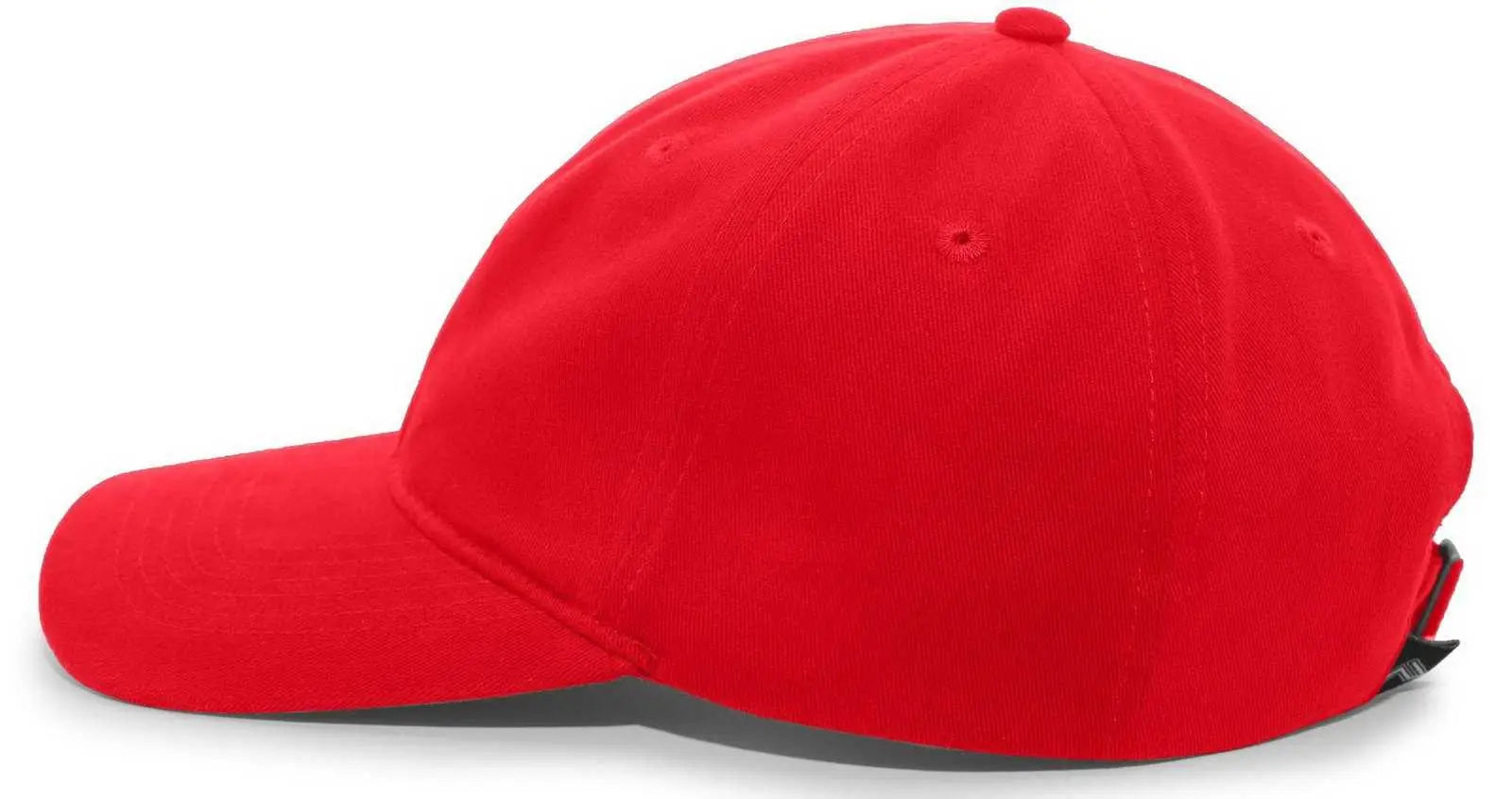 Pacific Headwear 201C Brushed Cotton Twill Buckle Strap Adjustable Cap - Red - Red / 7’’ - 7 7/8’’
