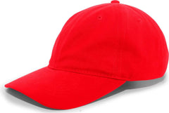 Pacific Headwear 201C Brushed Cotton Twill Buckle Strap Adjustable Cap - Red - Red / 7’’ - 7 7/8’’