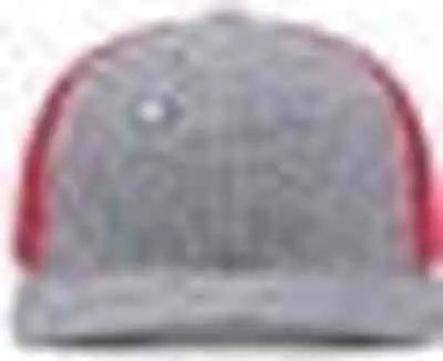 Pacific Headwear 210C Melange Heather Low-Profile Trucker - Grey Heather Red Grey Heather - Grey Heather Red Grey