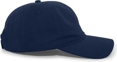 Pacific Headwear 220C Brushed Cotton Twill Hook-And-Loop Adjustable Cap - Navy - Navy / 7’’ - 7 7/8’’