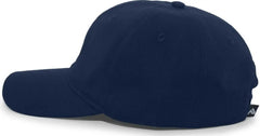Pacific Headwear 220C Brushed Cotton Twill Hook-And-Loop Adjustable Cap - Navy - Navy / 7’’ - 7 7/8’’
