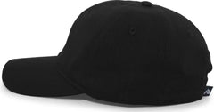 Pacific Headwear 220C Brushed Cotton Twill Hook-and-Loop Cap - Black - Black / 7’’ - 7 7/8’’