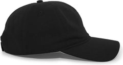 Pacific Headwear 220C Brushed Cotton Twill Hook-and-Loop Cap - Black - Black / 7’’ - 7 7/8’’