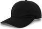 Pacific Headwear 220C Brushed Cotton Twill Hook-and-Loop Cap - Black - Black / 7’’ - 7 7/8’’