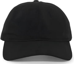 Pacific Headwear 220C Brushed Cotton Twill Hook-and-Loop Cap - Black - Black / 7’’ - 7 7/8’’