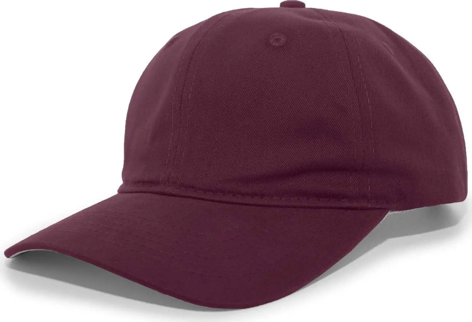 Pacific Headwear 220C Brushed Cotton Twill Hook-and-Loop Cap - Maroon - Maroon / 7’’ - 7 7/8’’