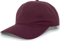 Pacific Headwear 220C Brushed Cotton Twill Hook-and-Loop Cap - Maroon - Maroon / 7’’ - 7 7/8’’