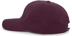 Pacific Headwear 220C Brushed Cotton Twill Hook-and-Loop Cap - Maroon - Maroon / 7’’ - 7 7/8’’