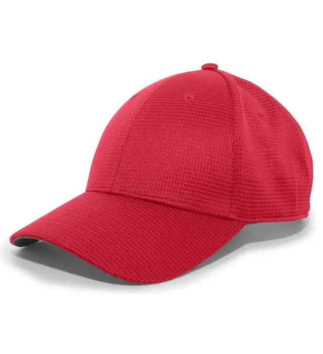 Pacific Headwear 285C Air-Tech Performance Hook-and-Loop Cap - Red - Red / 7’’ - 7 7/8’’