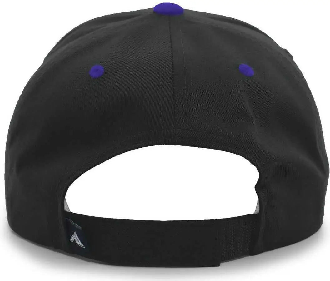Pacific Headwear 302C Cotton Blend Hook-and-Loop Cap - Black Purple