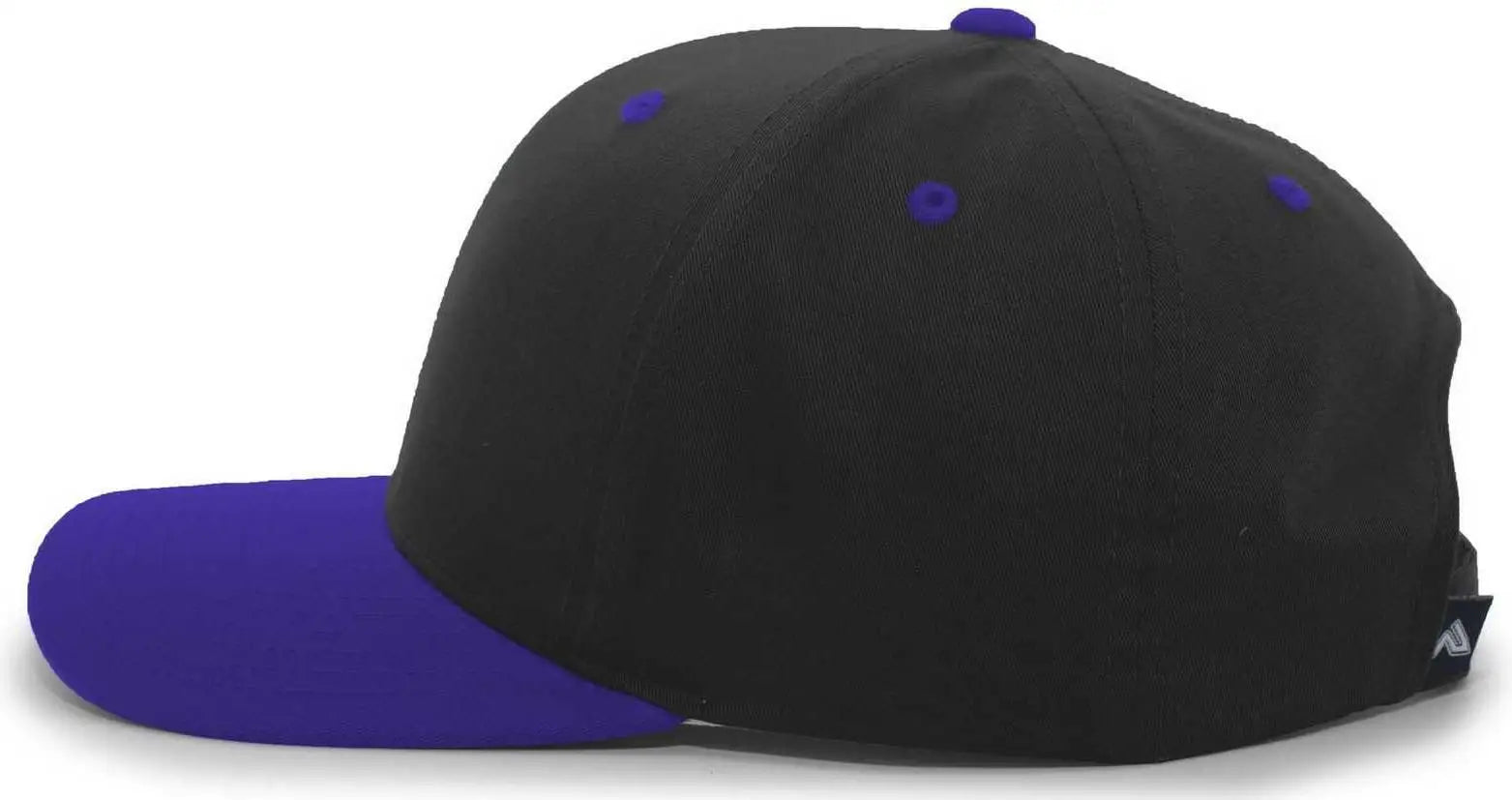 Pacific Headwear 302C Cotton Blend Hook-and-Loop Cap - Black Purple