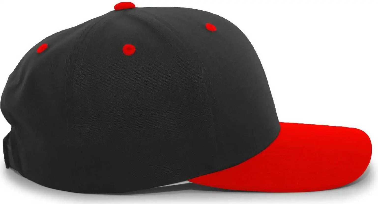 Pacific Headwear 302C Cotton Blend Hook-and-Loop Cap - Black Red