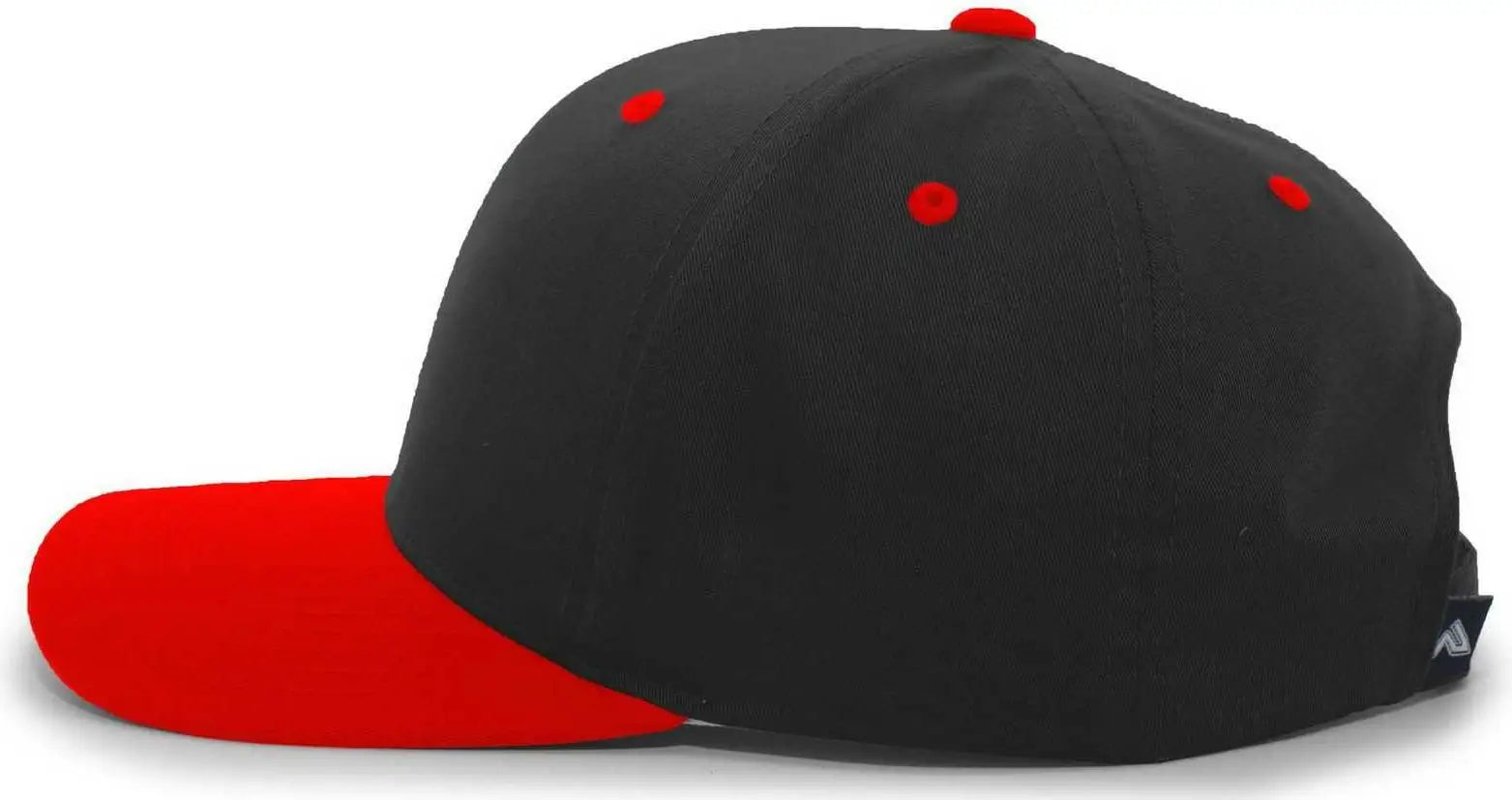Pacific Headwear 302C Cotton Blend Hook-and-Loop Cap - Black Red