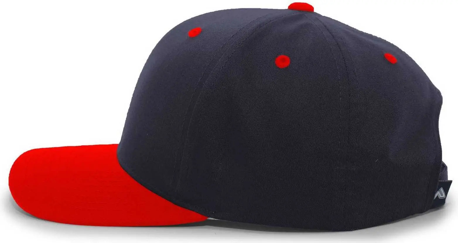 Pacific Headwear 302C Cotton Blend Hook-and-Loop Cap - Navy Red