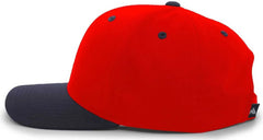 Pacific Headwear 302C Cotton Blend Hook-and-Loop Cap - Red Navy